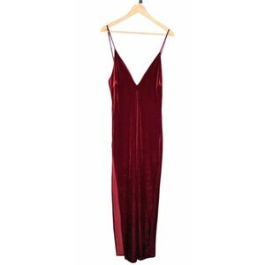 Fashion Nova Burgundy Velvet Maxi Dress